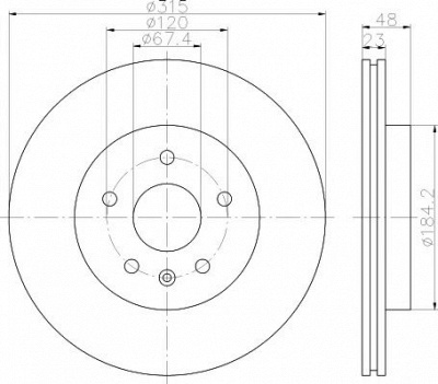 HELLA PAGID 8dd355116061 -  Тормозной диск